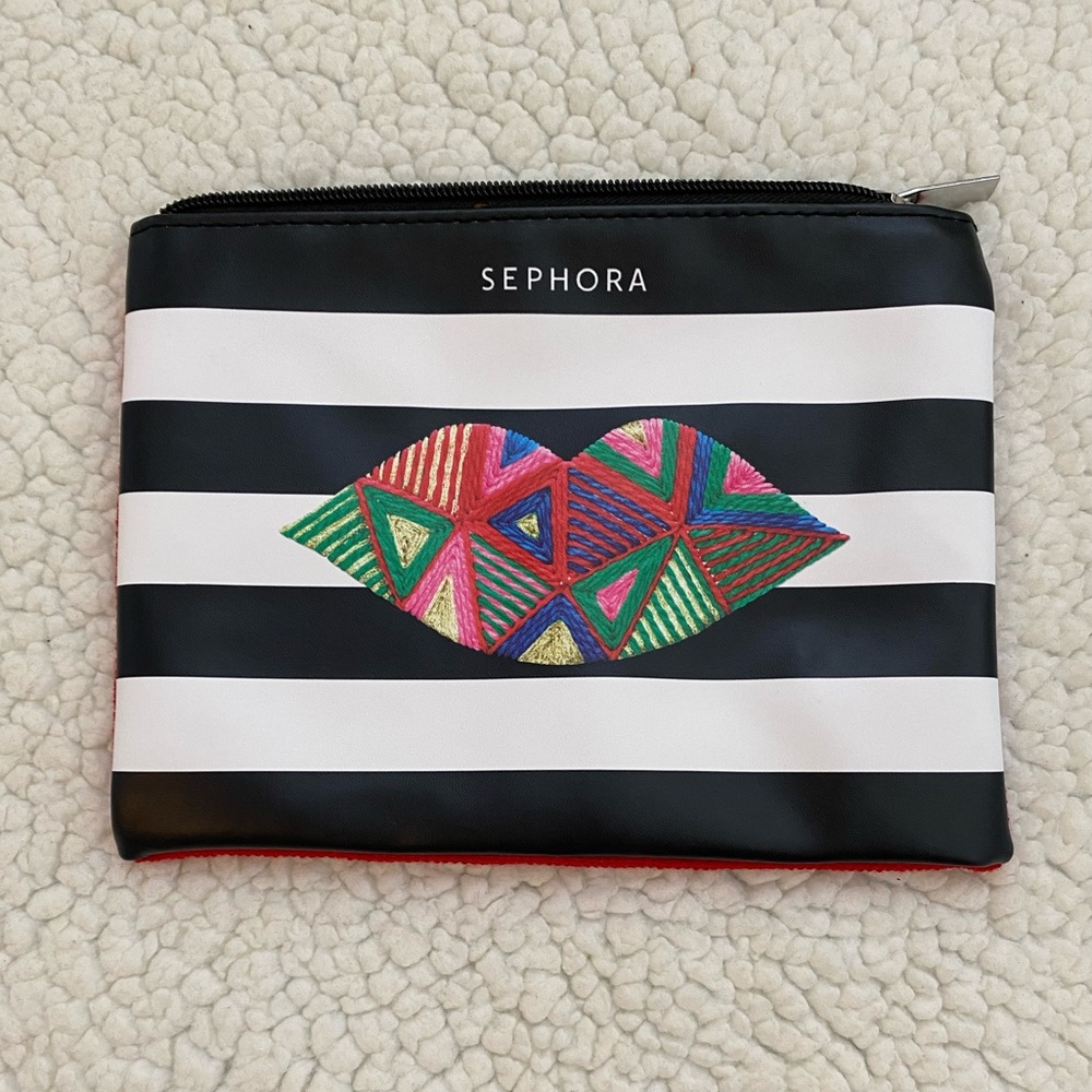 4/$20🌟 New Sephora black white red make up bag